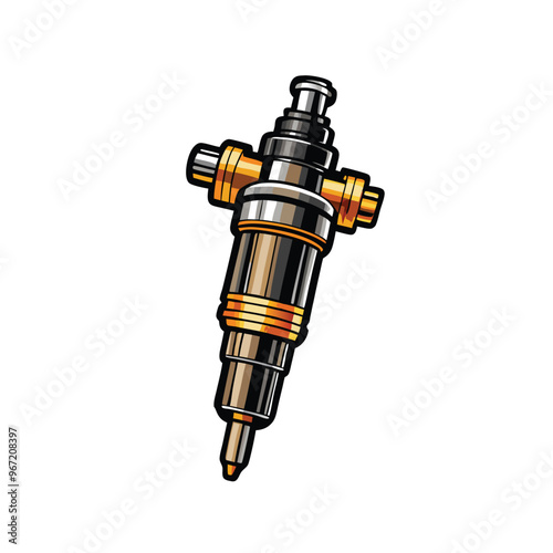 Illustration of a fuel injector nozzle.