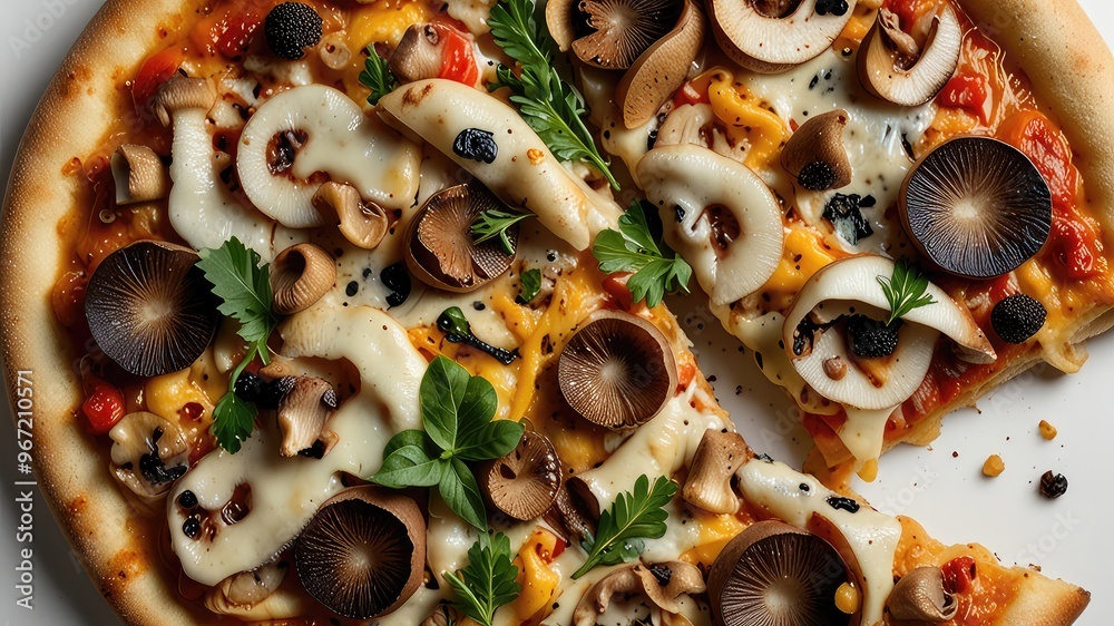 full image of Margherita pizza isolated on a white background ,Jpeg file full image of Margherita pizza isolated on a white background ,Jpeg file