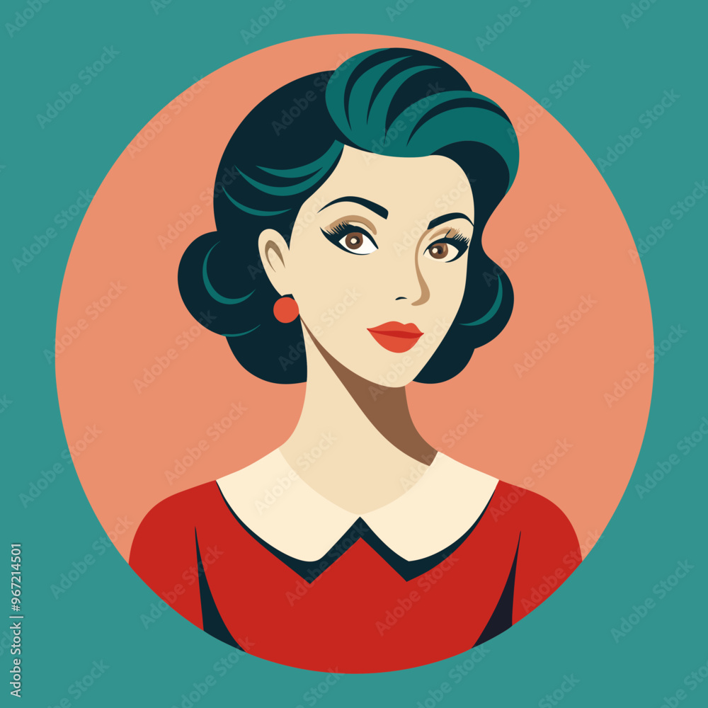 woman face vector retro beauty illustration woman face vector retro beauty illustration