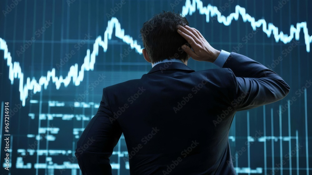 Businessman Stressed by Stock Market Decline Businessman Stressed by Stock Market Decline