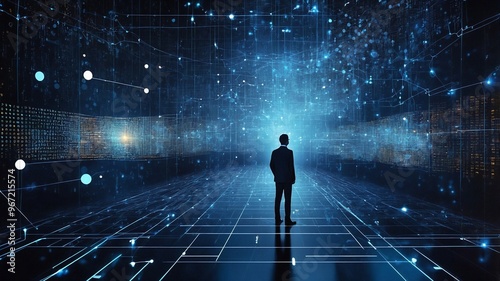 ビッグデータのクエリと視覚化を人工知能で解析するデータサイエンスの応用例。生成AI