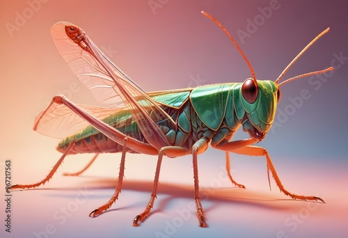 Giant Shield mantis closeup with self defense position on white background Shield mantis closeup photo