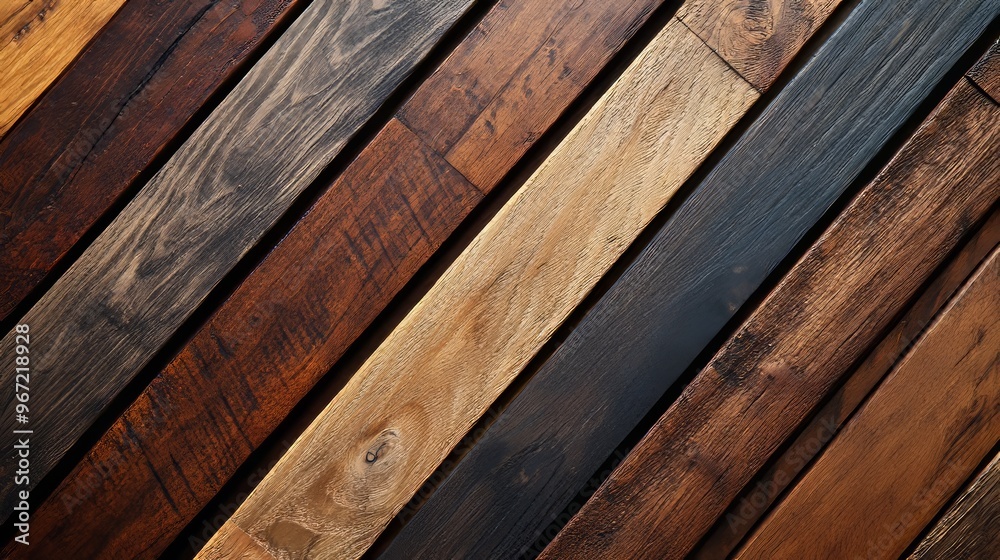 Timeless mahogany wood swatch samples, arranged in a diagonal pattern, capturing the natural textures and raw edges, in a warm, rustic setting