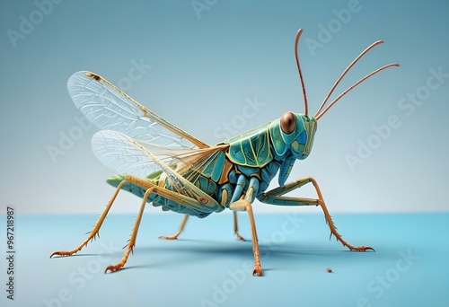 Giant Shield mantis closeup with self defense position on white background Shield mantis closeup