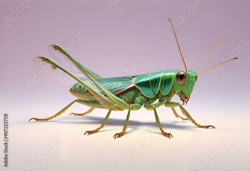 Giant Shield mantis closeup with self defense position on white background Shield mantis closeup