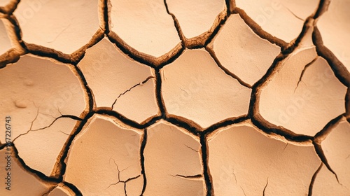 Close up of Cracked and Parched Earth During a Severe Drought Highlighting the Devastating Impact of the Climate Crisis on the Environment and Ecosystem