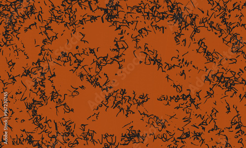 Dark orange background with black messy lines for Halloween background and decorations