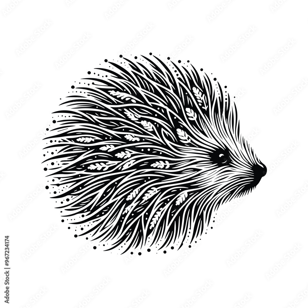 porcupine made by simple botanical drawing, black and white animal illustration black and white animal illustration porcupine made by simple botanical drawing, black and white animal illustration black and white animal illustration