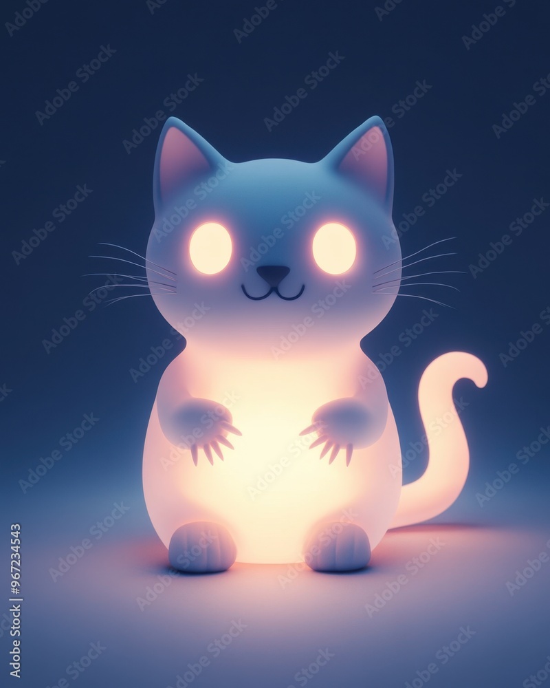A glowing cat figurine with bright eyes, perfect for adding charm and warmth to any space. A glowing cat figurine with bright eyes, perfect for adding charm and warmth to any space.
