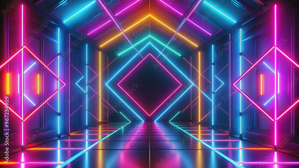 Abstract background of neon lights glowing in alpha shaped lines , glowing, neon, lights, abstract, background, lines Abstract background of neon lights glowing in alpha shaped lines , glowing, neon, lights, abstract, background, lines