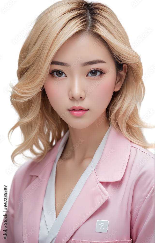 PNG female doctor looking at camera blond hair PNG female doctor looking at camera blond hair