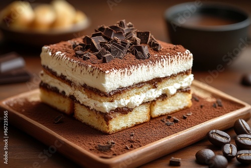 Wallpaper Mural A classic tiramisu dessert. Generative AI Torontodigital.ca