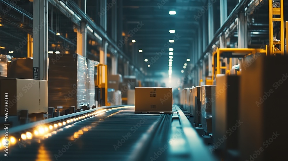 Fototapeta premium An industrial manufacturing background featuring machinery, gears, and factory equipment in action. The scene highlights the precision and complexity of modern production processes,