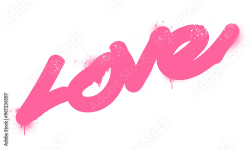 Realistic graffiti pink love text effect design