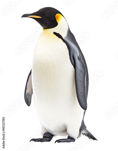 Obraz na płótnie a penguin standing on a white background