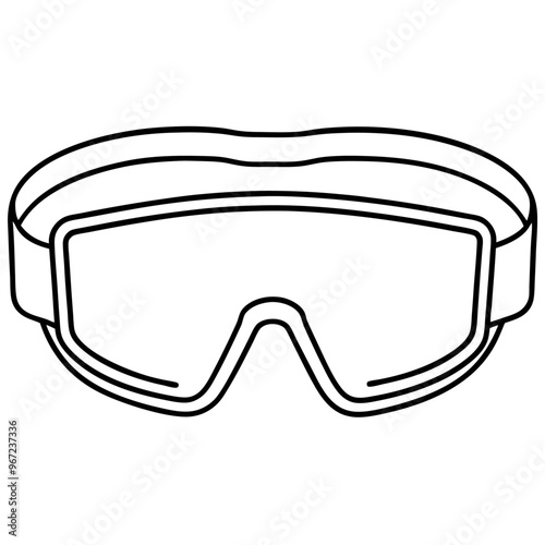 safety goggles outline coloring book page line art illustration digital drawing
