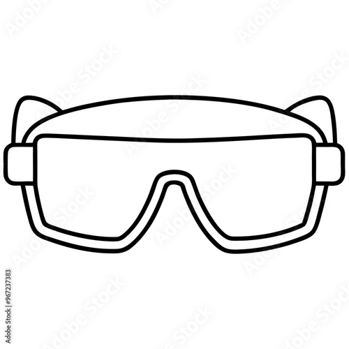 safety goggles outline coloring book page line art illustration digital drawing