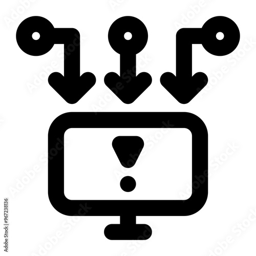 ddos, attack, denial of service, cyber attack, disruption, flooding, cyber security outline icon
