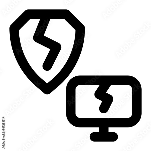 vulnerability, risk, crack, flaws, computer security, cyber security, vulnerable outline icon