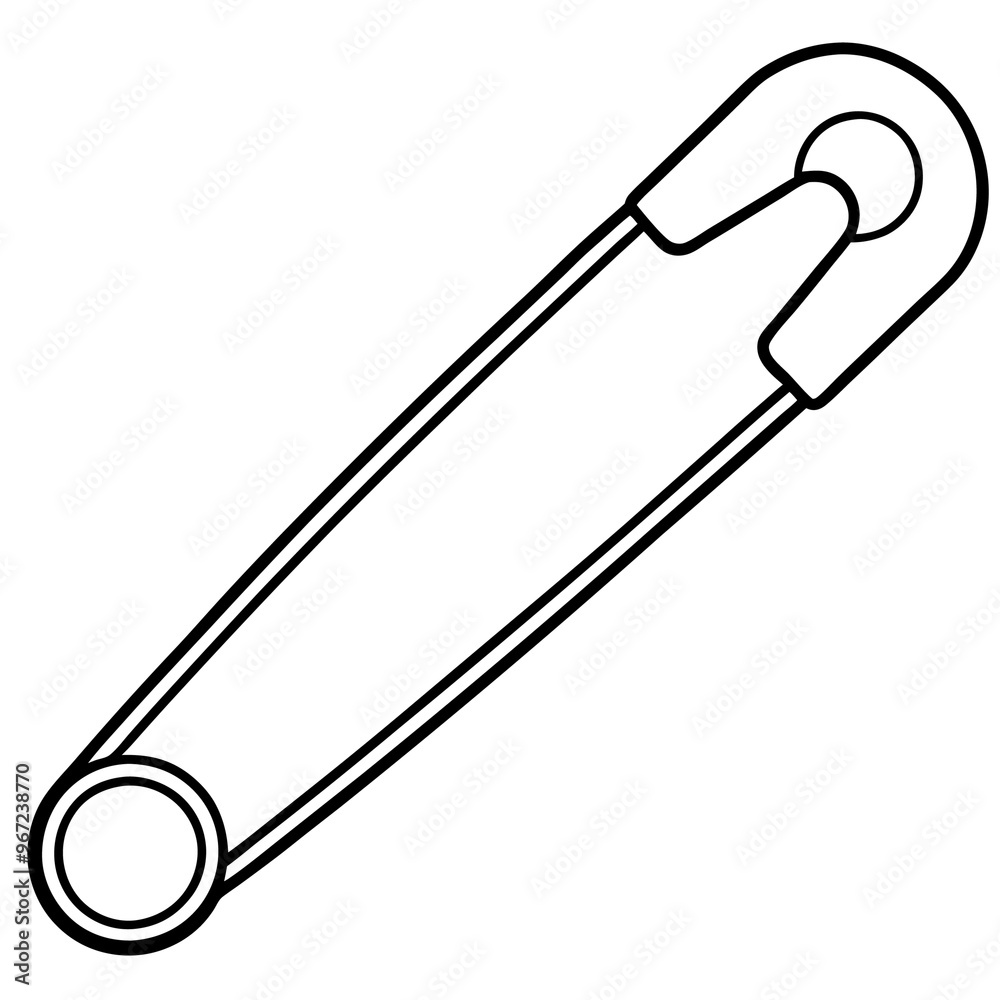 Obraz premium safety pin outline coloring book page line art illustration digital drawing