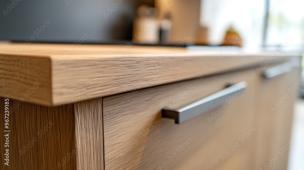 Closeup of a Wooden Kitchen Counter Closeup of a Wooden Kitchen Counter