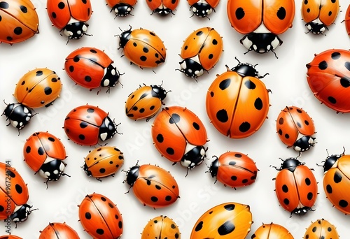 Ladybugs with red and black spots