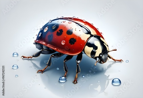 Ladybugs with red and black spots