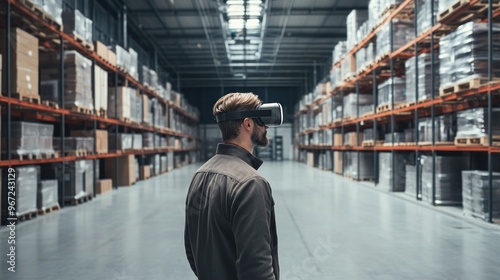 Warehouse Worker Exploring Virtual Reality