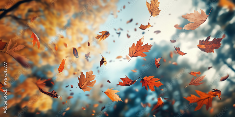Sfondo autunnale. Foglie che volano. Sfondo autunnale. Foglie che volano.