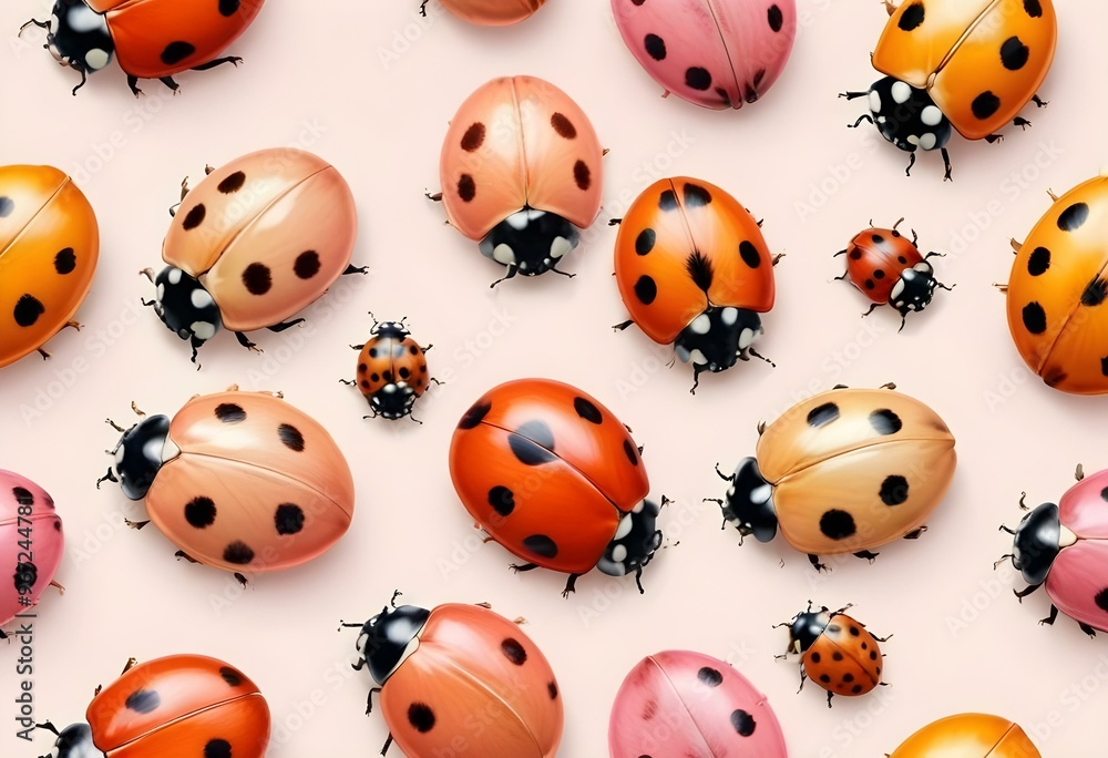 Ladybugs with red and black spots Ladybugs with red and black spots