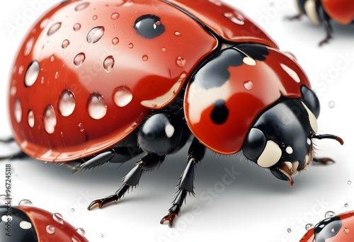 Ladybugs with red and black spots