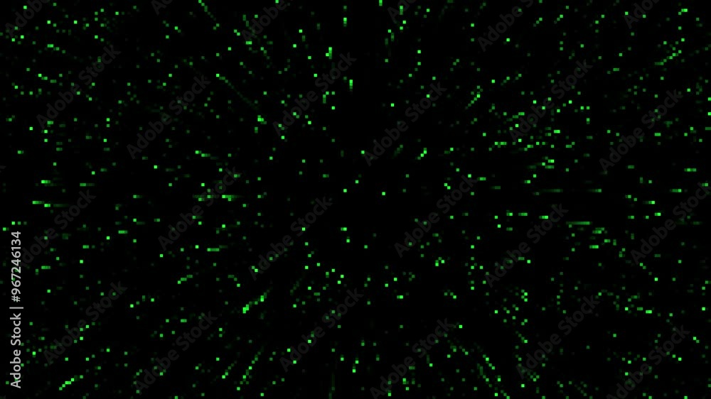 Pixel stars retro abstract background 4K video. Galaxy space 8 bit speed motion backdrop. Hyperspace travel cosmic game loop animation