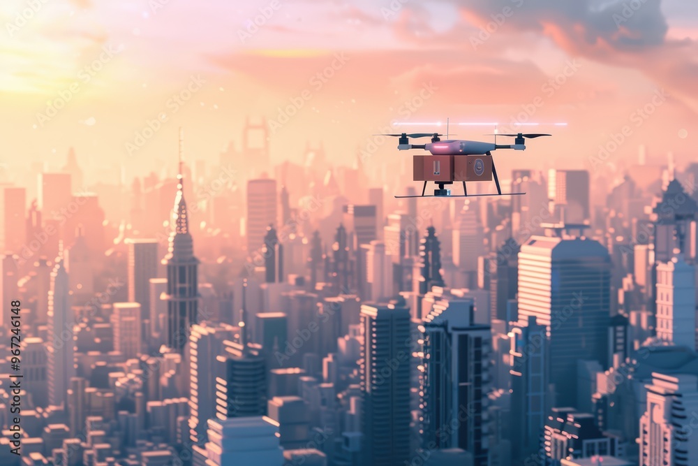 A drone flies over a vibrant city skyline at sunset, showcasing urban life and modern technology in this stunning aerial view. A drone flies over a vibrant city skyline at sunset, showcasing urban life and modern technology in this stunning aerial view.