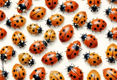 Ladybugs with red and black spots