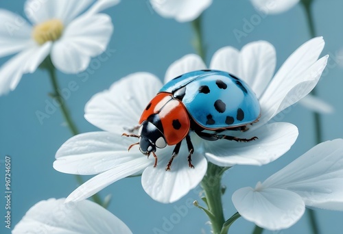 Ladybugs with red and black spots