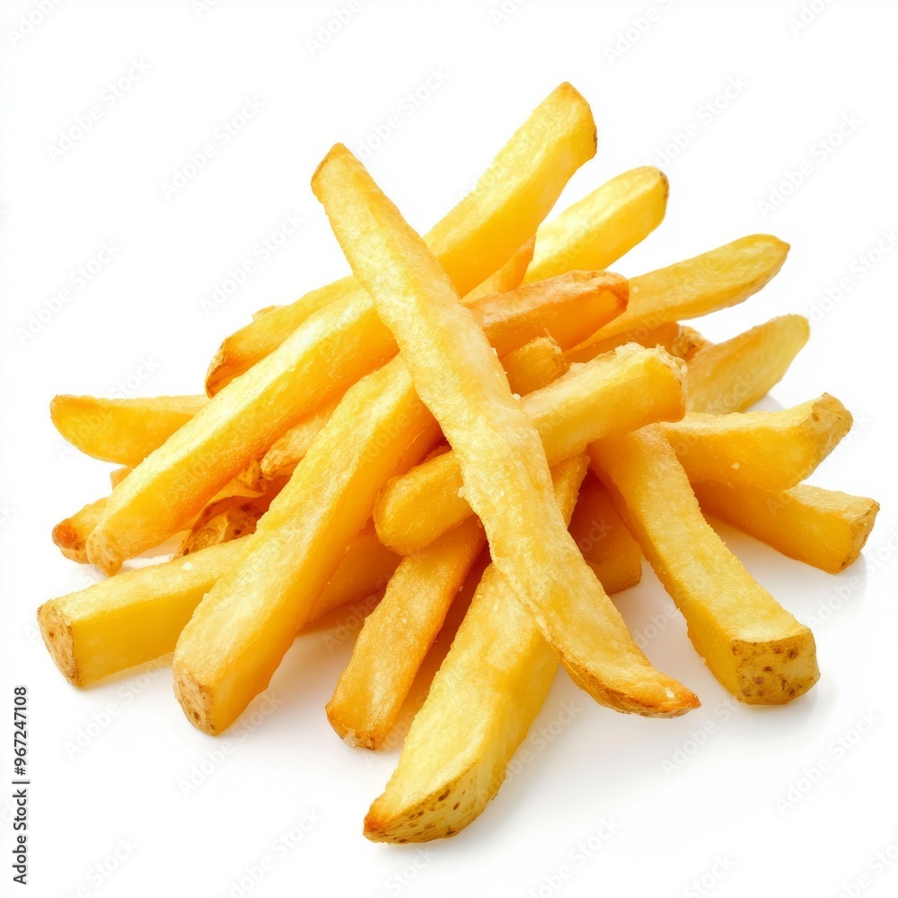French fries or potato chips isolated on white background. French fries or potato chips isolated on white background.