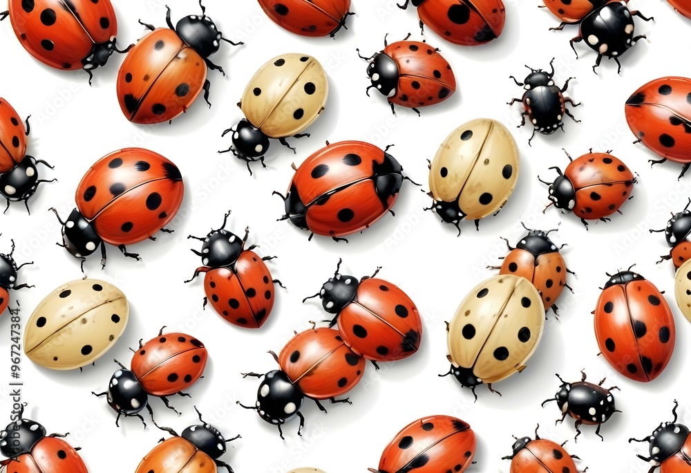 Ladybugs with red and black spots Ladybugs with red and black spots