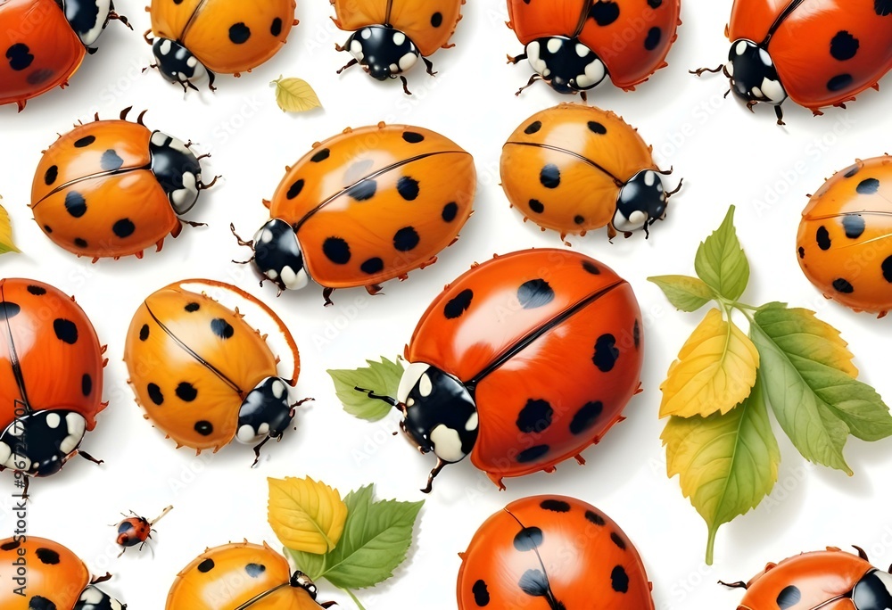 Ladybugs with red and black spots Ladybugs with red and black spots