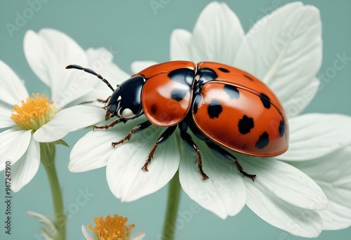 Ladybugs with red and black spots