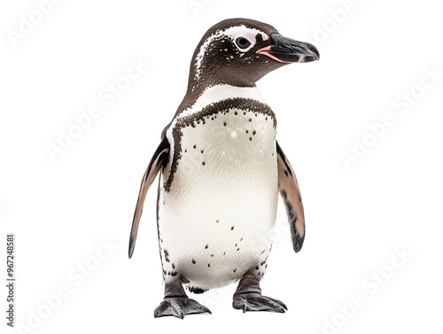 a penguin standing on a white background photo