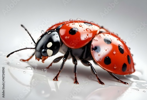 Ladybugs with red and black spots