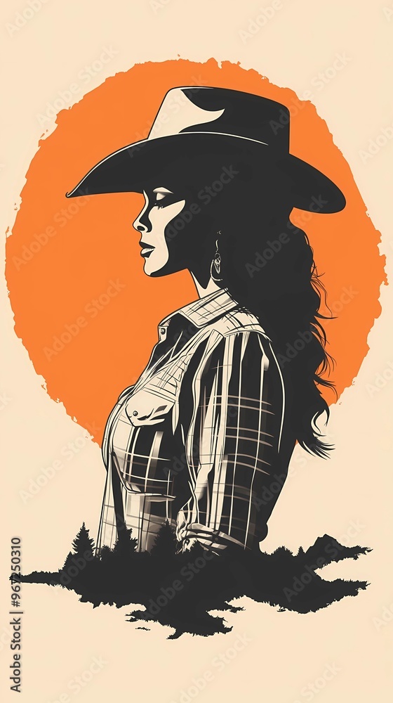 background image of a cowboy woman, western illustration style, western. background image of a cowboy woman, western illustration style, western.