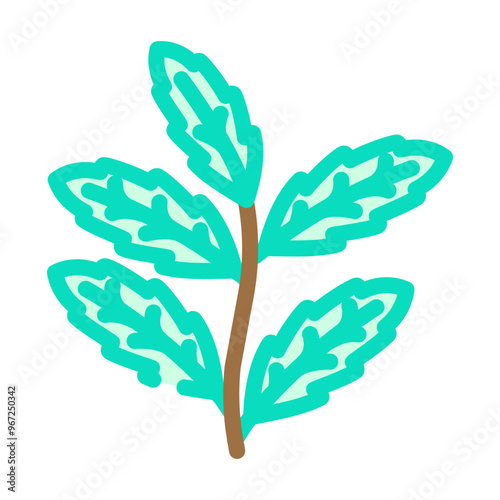 neem leaves ayurvedic herb color icon vector. neem leaves ayurvedic herb sign. isolated symbol illustration