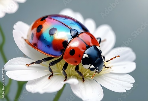 Ladybugs with red and black spots