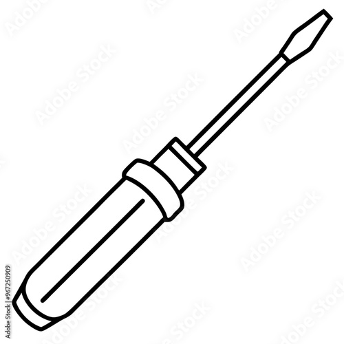 screwdriver outline coloring book page line art illustration digital drawing