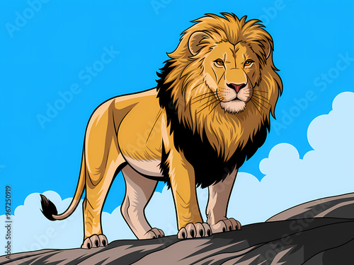 detailed illustration of a lion  photo