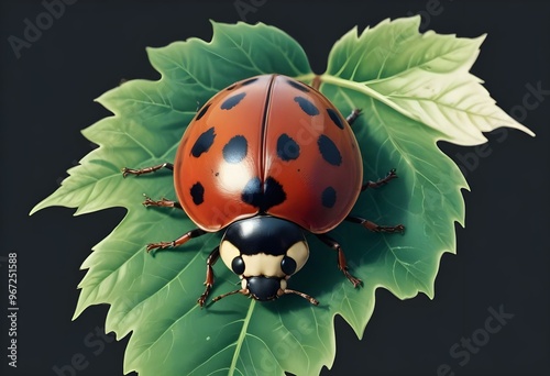 Ladybugs with red and black spots