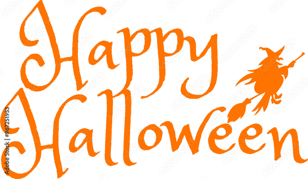 Fototapeta premium Happy Halloween Handwritten Lettering