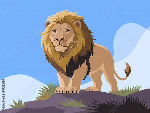 detailed illustration of a lion  photo