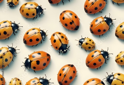 Ladybugs with red and black spots